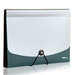 得力 5558 简约双色 绳扣式 风琴包 A4 绿色